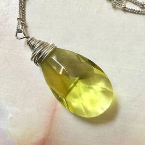 Lemon drop Quartz pendant necklace